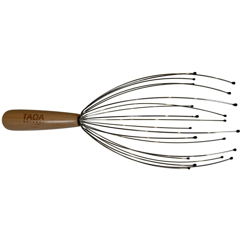 Tada Natural Scalp Massager Wooden Handle HandheldHead Stress Relief Spider Tool